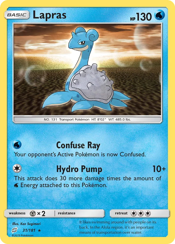Sun & Moon—Team Up 英語版 Lapras 31 カード表面