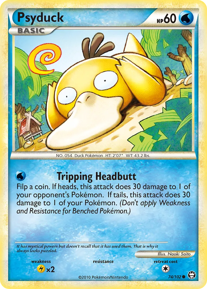 HS—Triumphant 영어판 Psyduck 74 카드 앞면