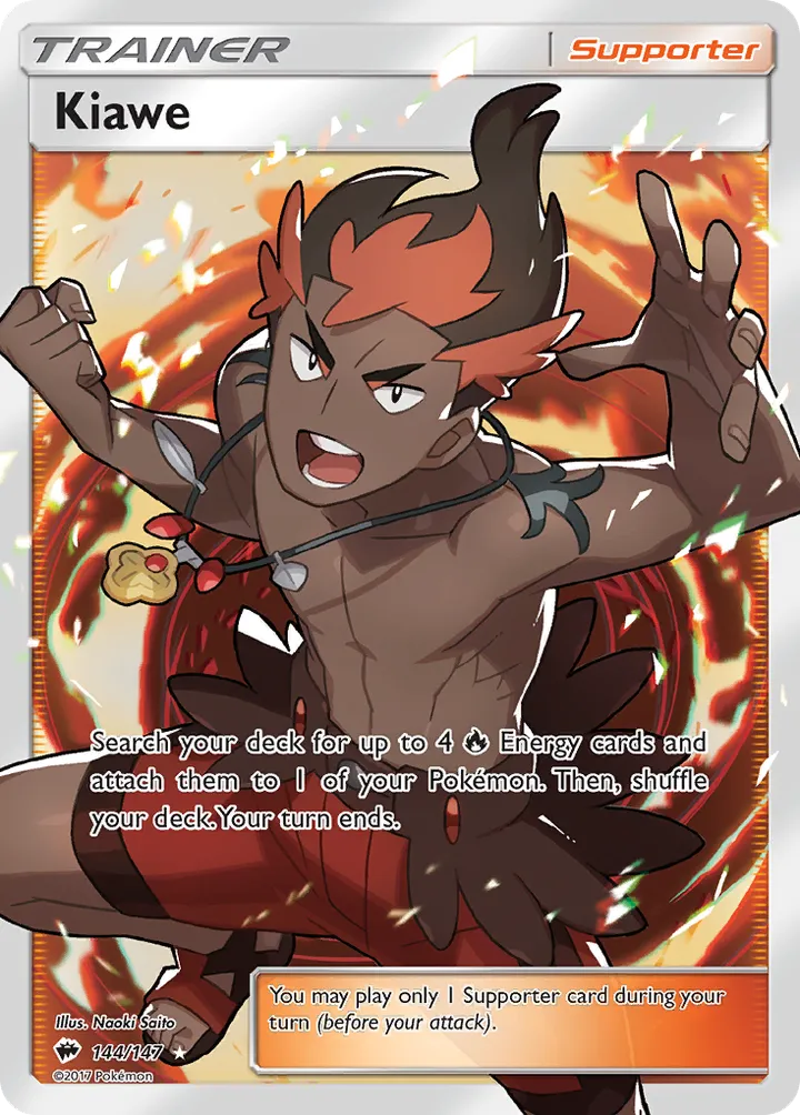 Sun & Moon—Burning Shadows 영어판 Kiawe 144 카드 앞면