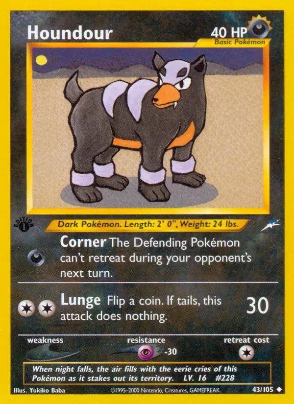 Neo Destiny 英語版 Houndour 43 カード表面
