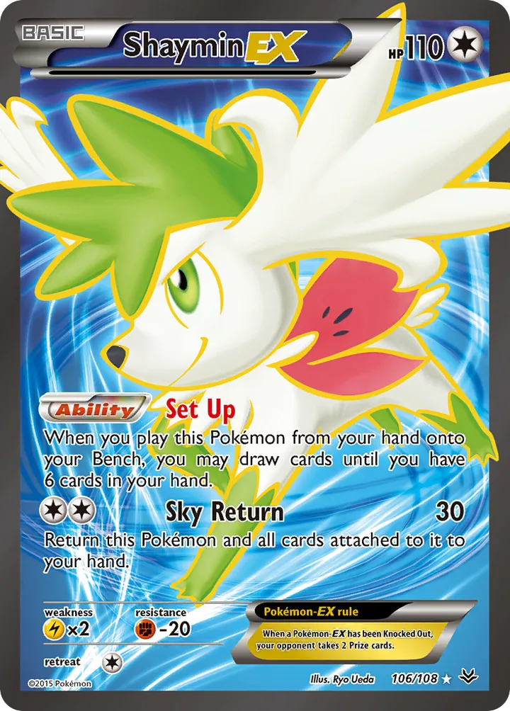 XY—Roaring Skies 영어판 Shaymin-EX 106 카드 앞면