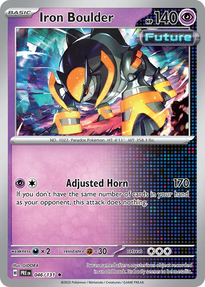 Scarlet & Violet—Prismatic Evolutions 英語版 Iron Boulder 46 カード表面