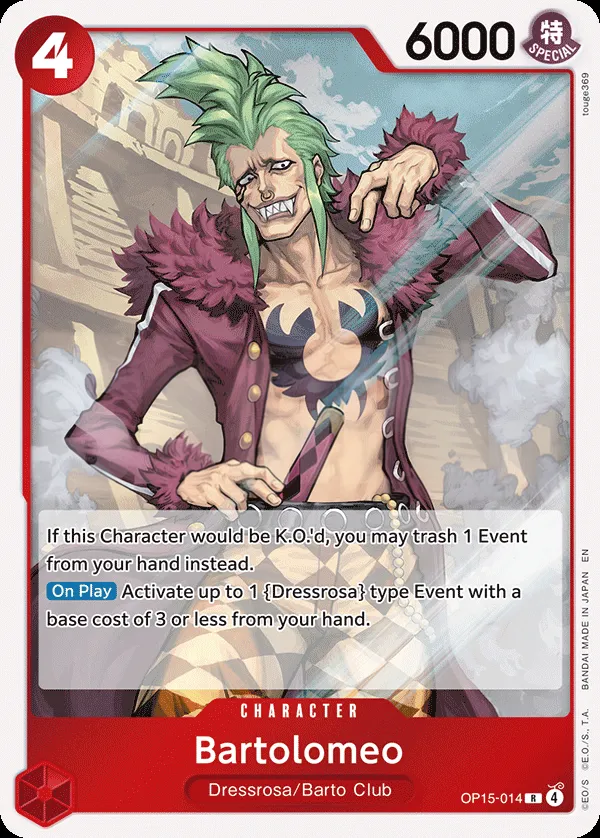 Adventure on Kami's Island 영어판 Bartolomeo OP15-014 카드 앞면