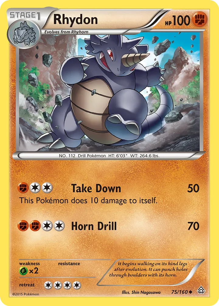 XY—Primal Clash 英語版 Rhydon 75 カード表面