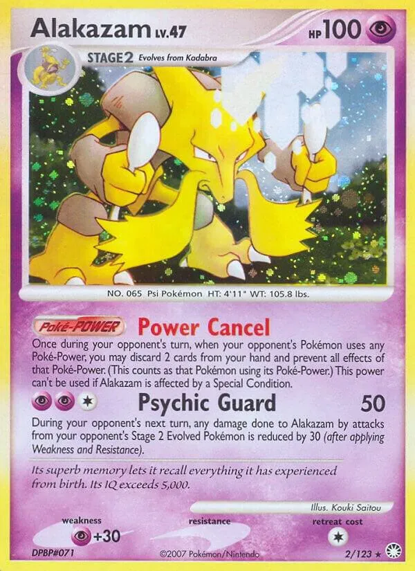 Front of Alakazam 2, Diamond & Pearl—Mysterious Treasures English