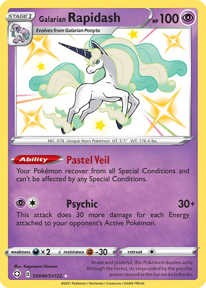 Shining Fates 영어판 Galarian Rapidash SV048 카드 앞면