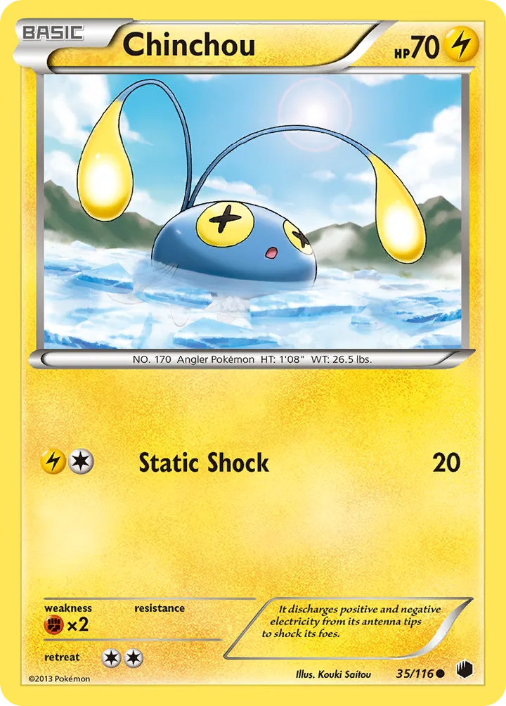 Black & White—Plasma Freeze 영어판 Chinchou 35 카드 앞면