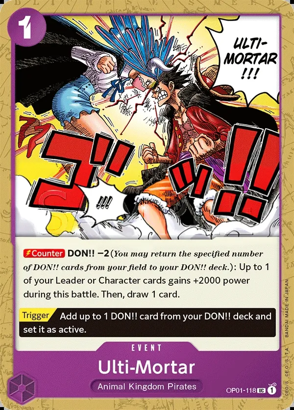 Front of Ulti-Mortar OP01-118, Romance Dawn English