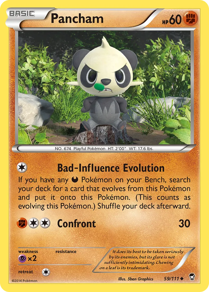 XY—Furious Fists 英語版 Pancham 59 カード表面