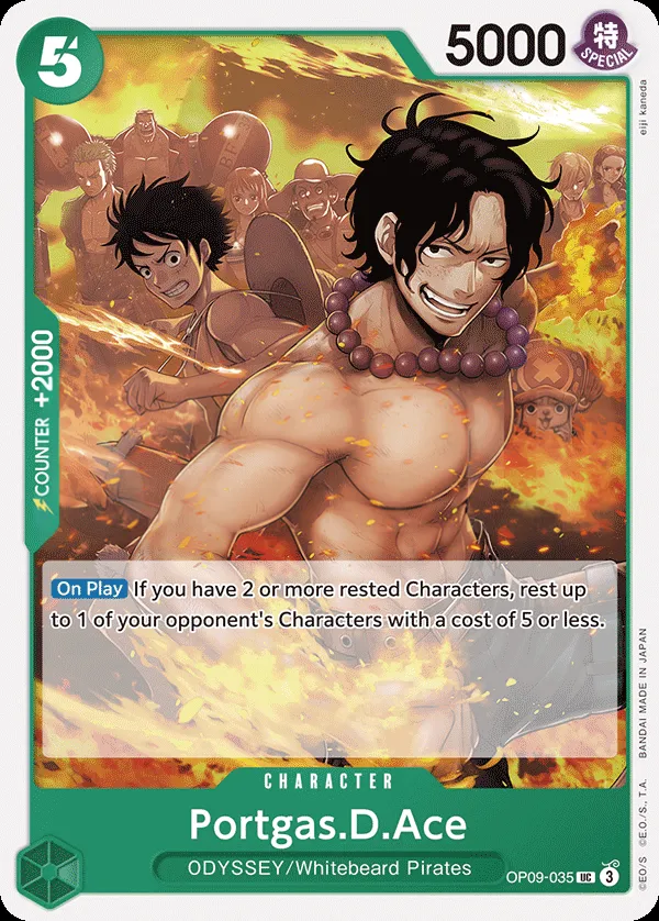Emperors in the New World 영어판 Portgas.D.Ace OP09-035 카드 앞면