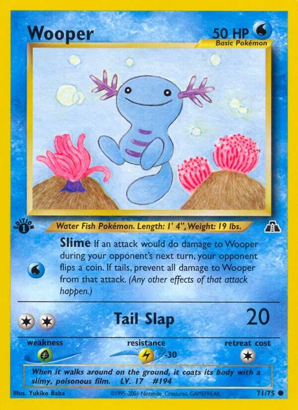 Neo Discovery 영어판 Wooper 71 카드 앞면