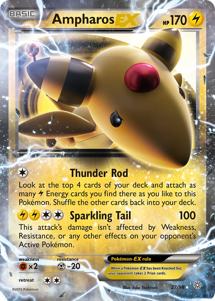 XY—Ancient Origins 英語版 Ampharos-EX 27 カード表面
