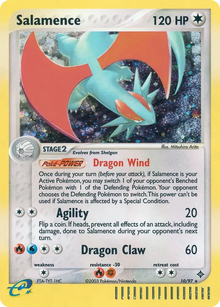 EX Dragon 영어판 Salamence 10 카드 앞면