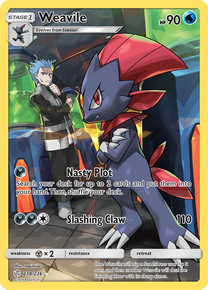 Sun & Moon—Cosmic Eclipse 英語版 Weavile 238 カード表面