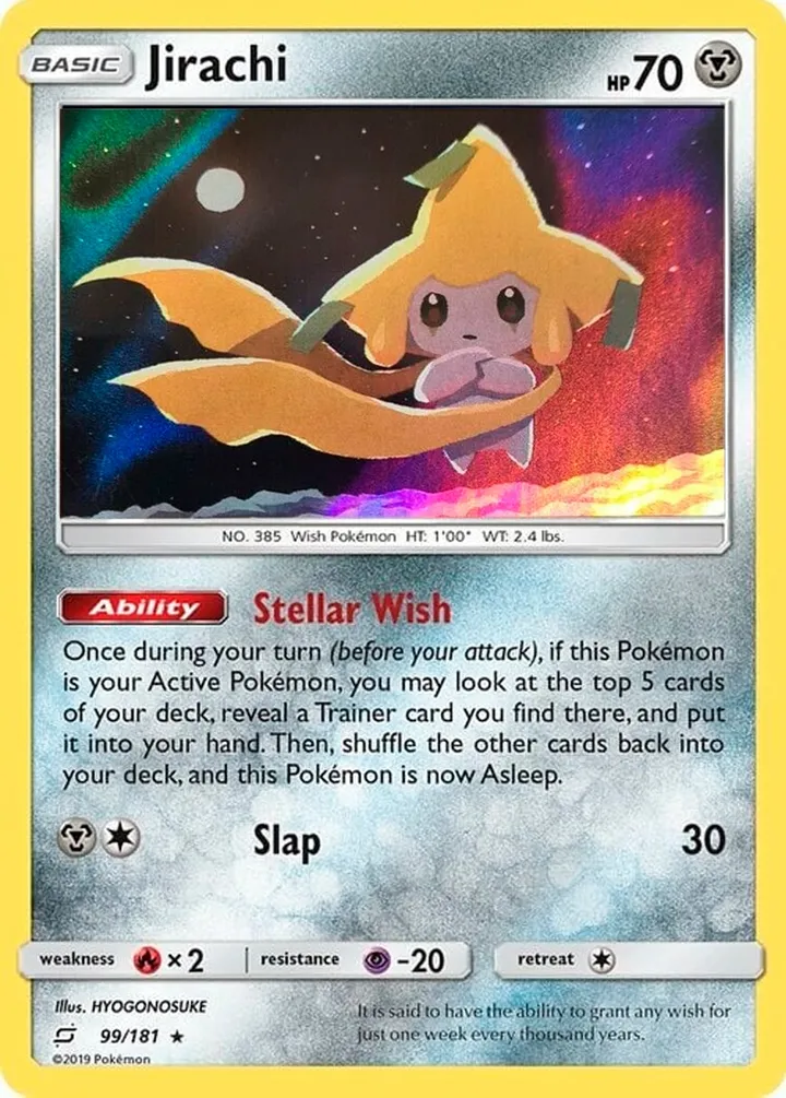 Sun & Moon—Team Up 영어판 Jirachi 99 카드 앞면