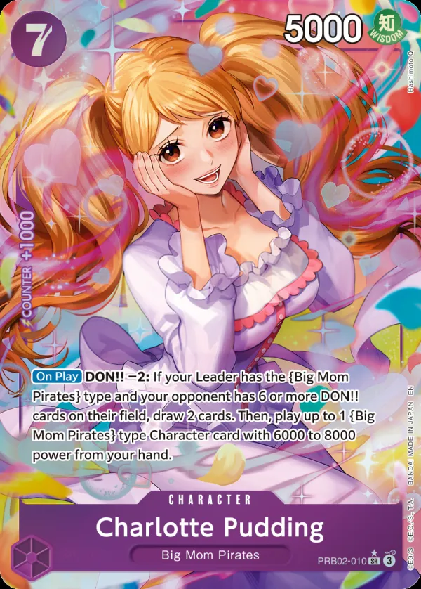One Piece Card The Best vol.2 영어판 Charlotte Pudding PRB02-010 · 패럴렐 카드 앞면