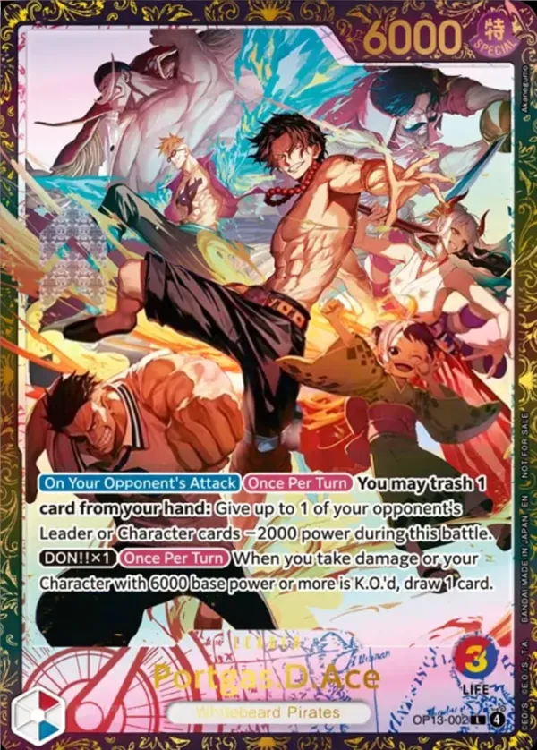 Carrying on His Will 英語版 Portgas.D.Ace OP13-002 · チャンピオンシップ カード表面