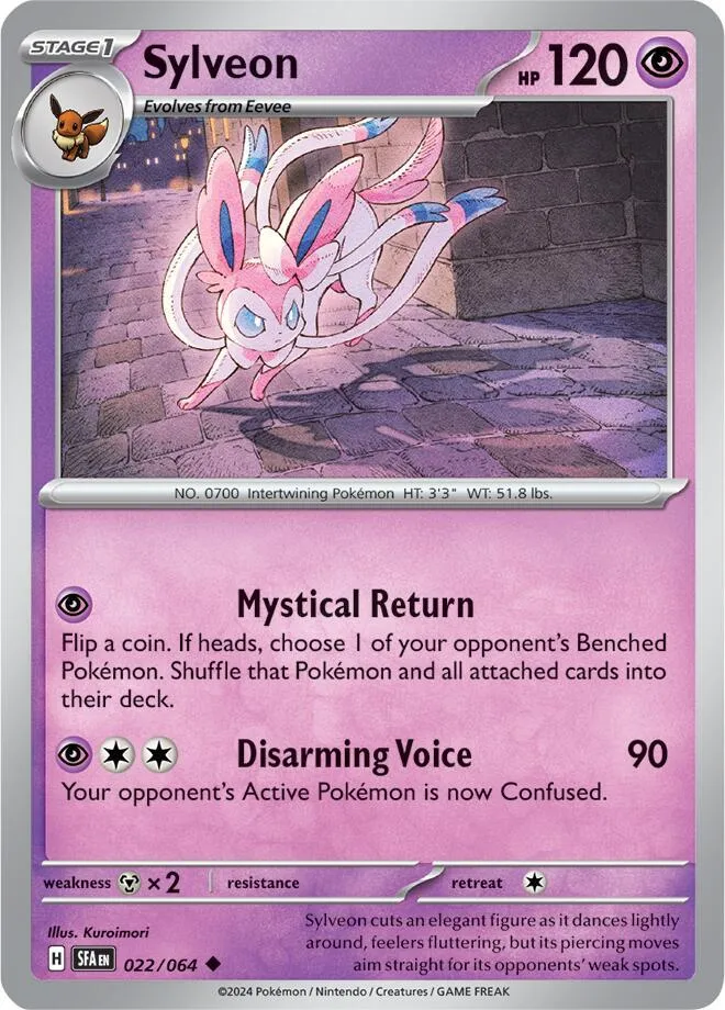 Scarlet & Violet—Shrouded Fable 영어판 Sylveon 22 카드 앞면