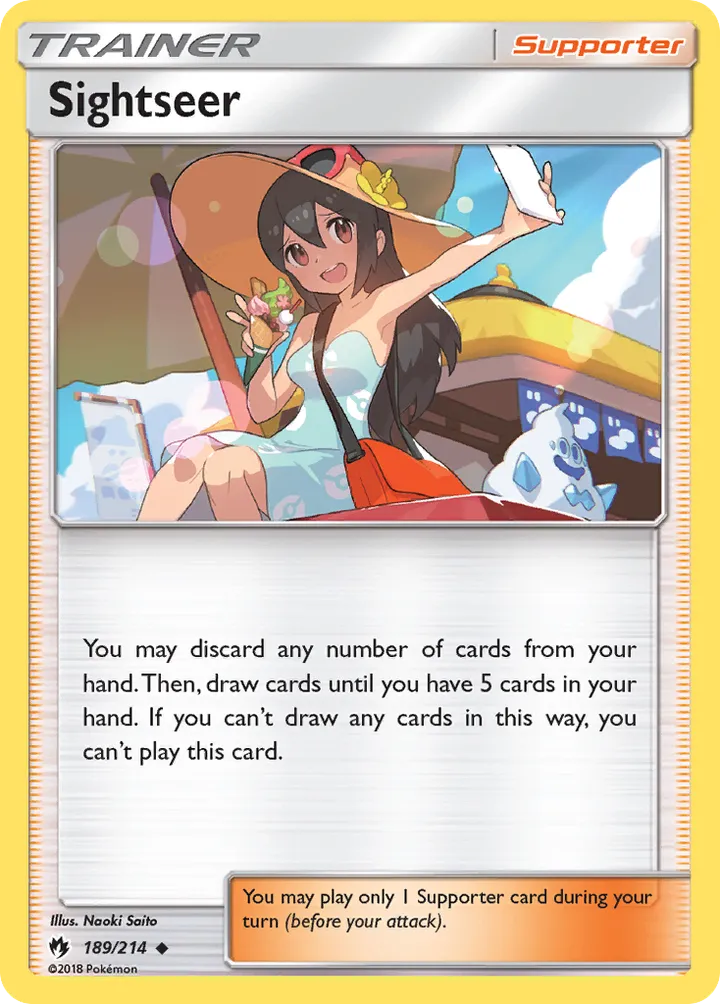Sun & Moon—Lost Thunder 英語版 Sightseer 189 カード表面