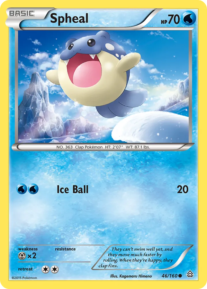 XY—Primal Clash 英語版 Spheal 46 カード表面
