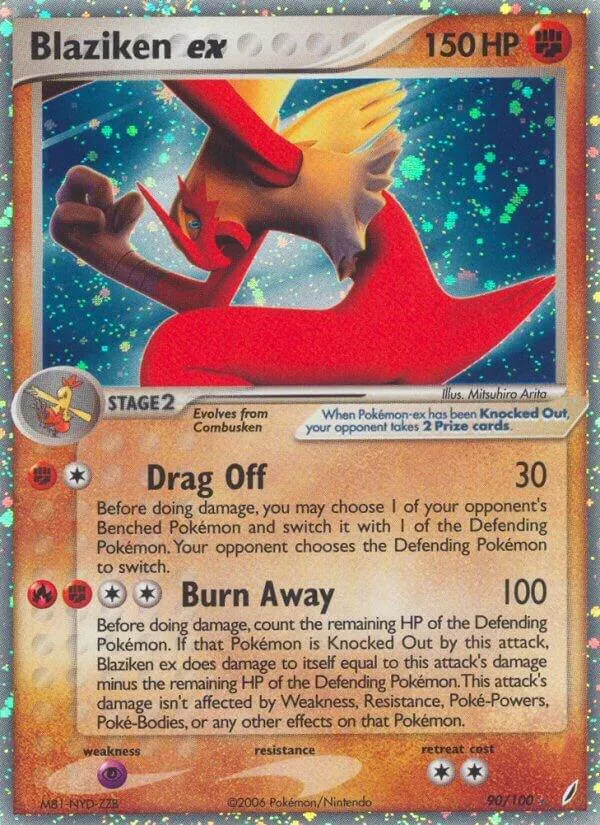 EX Crystal Guardians 영어판 Blaziken ex 90 카드 앞면