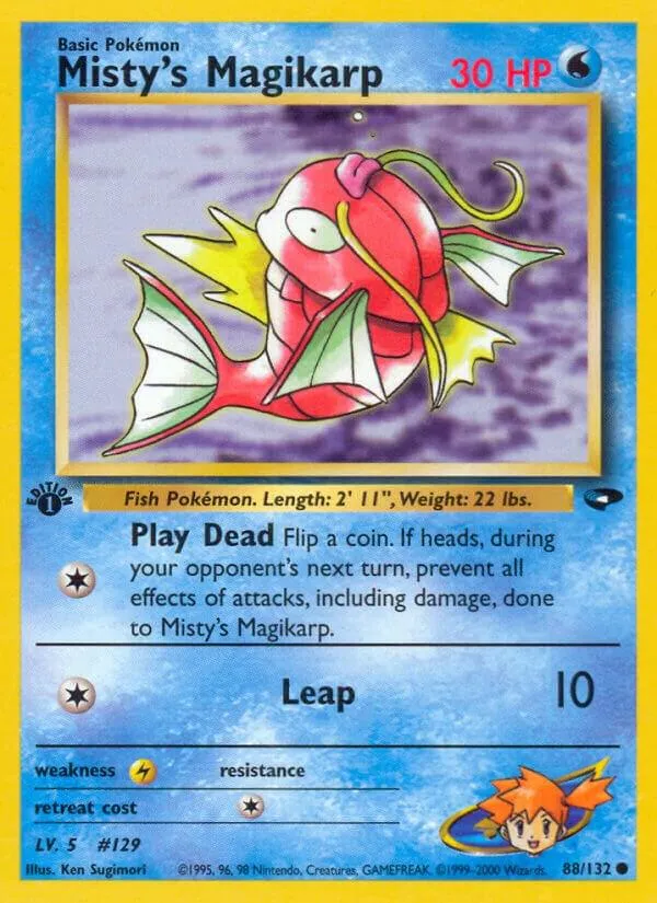 Gym Challenge 영어판 Misty's Magikarp 88 카드 앞면
