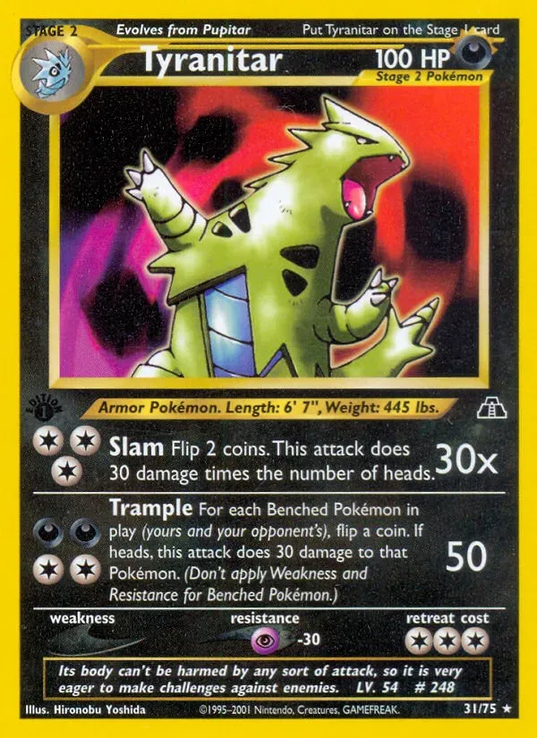Neo Discovery 英語版 Tyranitar 31 カード表面