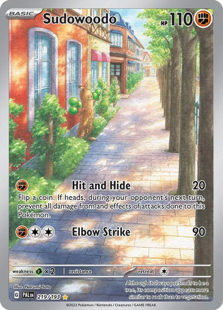 Scarlet & Violet—Paldea Evolved 영어판 Sudowoodo 219 카드 앞면