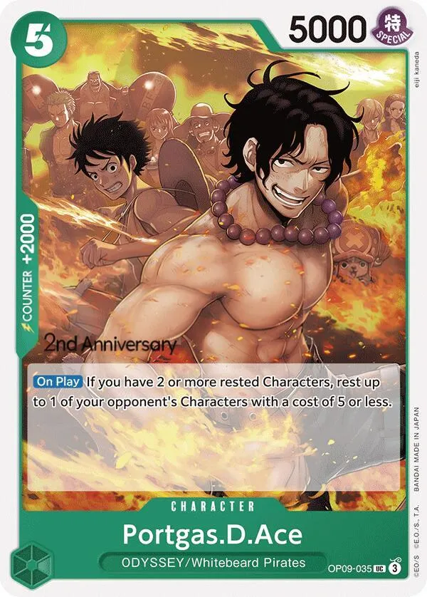 Emperors in the New World 영어판 Portgas.D.Ace OP09-035 · 기념 대회 카드 앞면