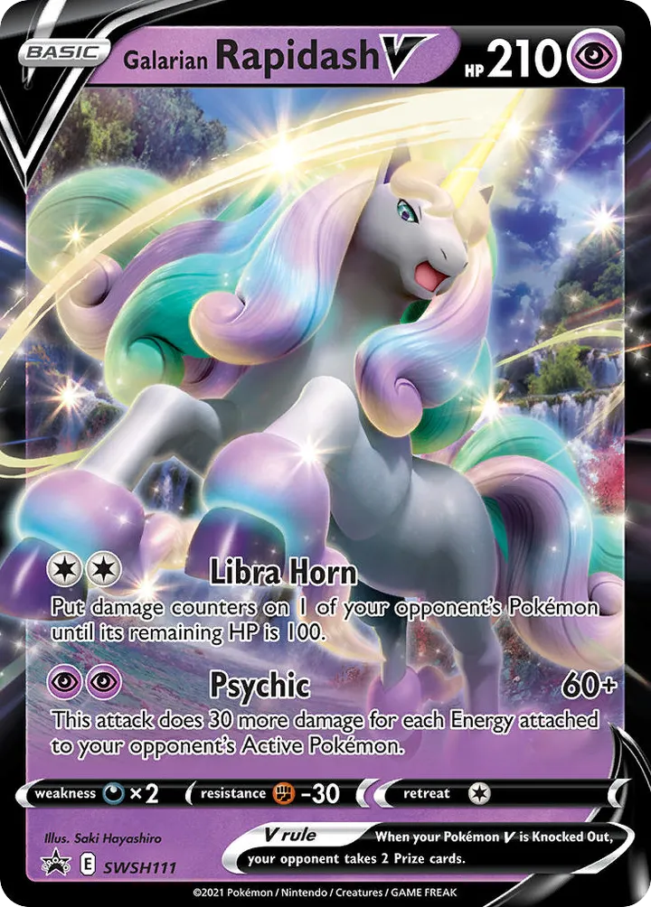 SWSH Black Star Promos 영어판 Galarian Rapidash V SWSH111 카드 앞면