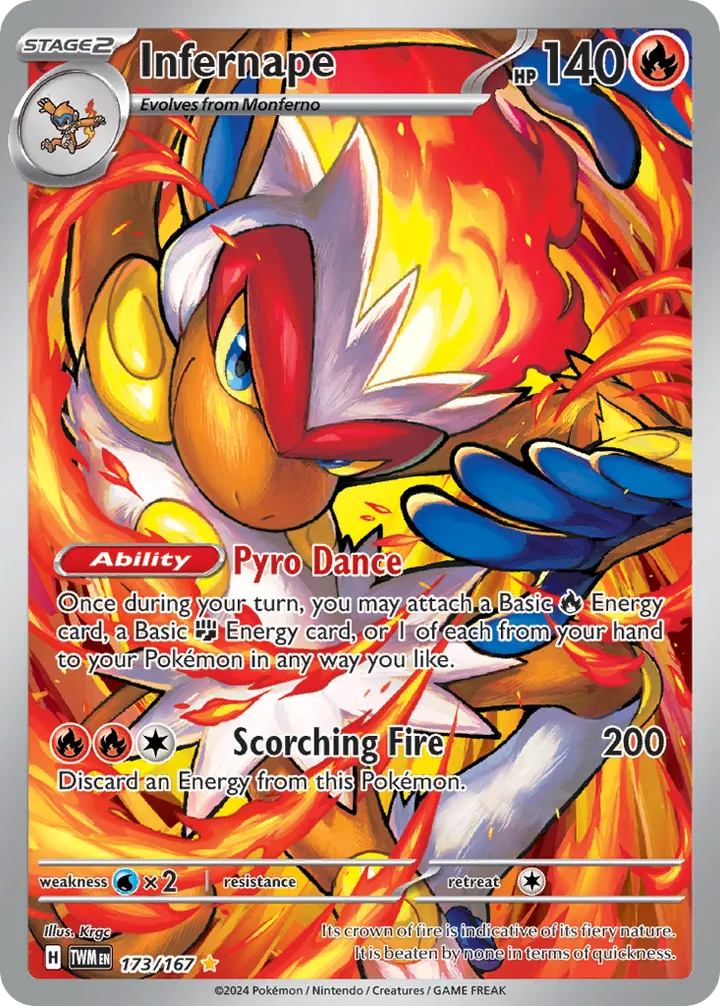 Scarlet & Violet—Twilight Masquerade 영어판 Infernape 173 카드 앞면