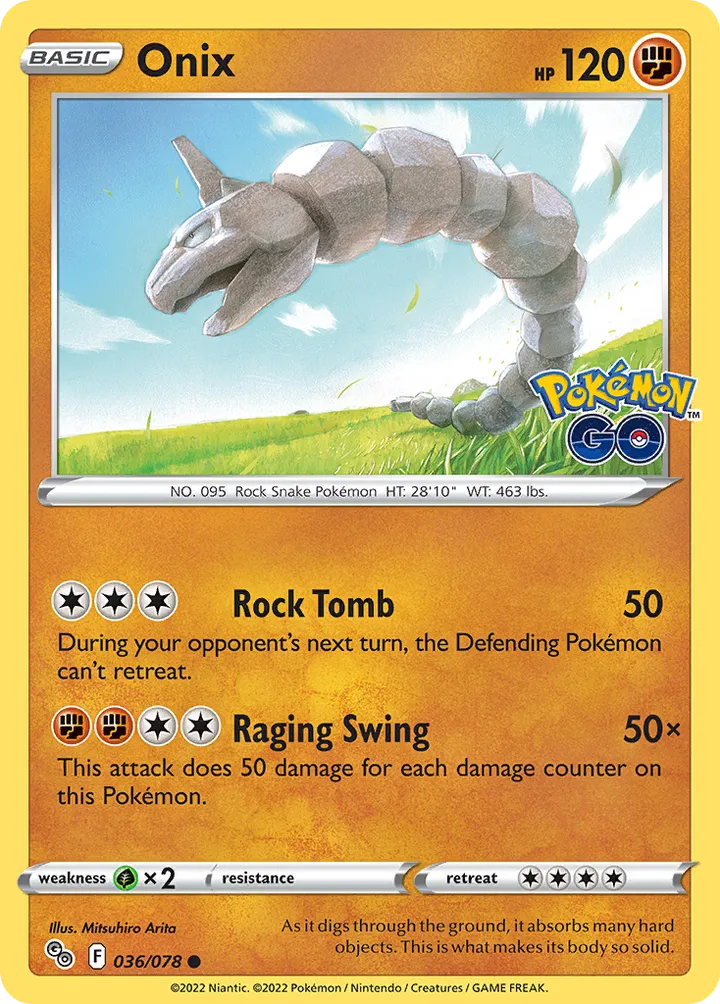 Pokémon TCG: Pokémon GO 英語版 Onix 36 カード表面