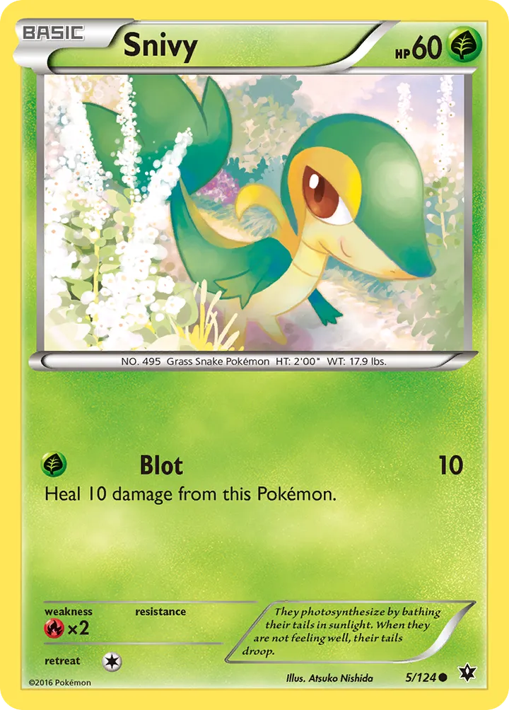 XY—Fates Collide 英語版 Snivy 5 カード表面
