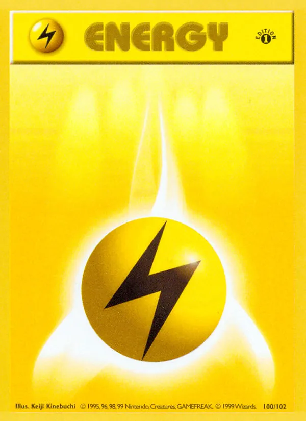 Base Set 英語版 Lightning Energy 100 カード表面