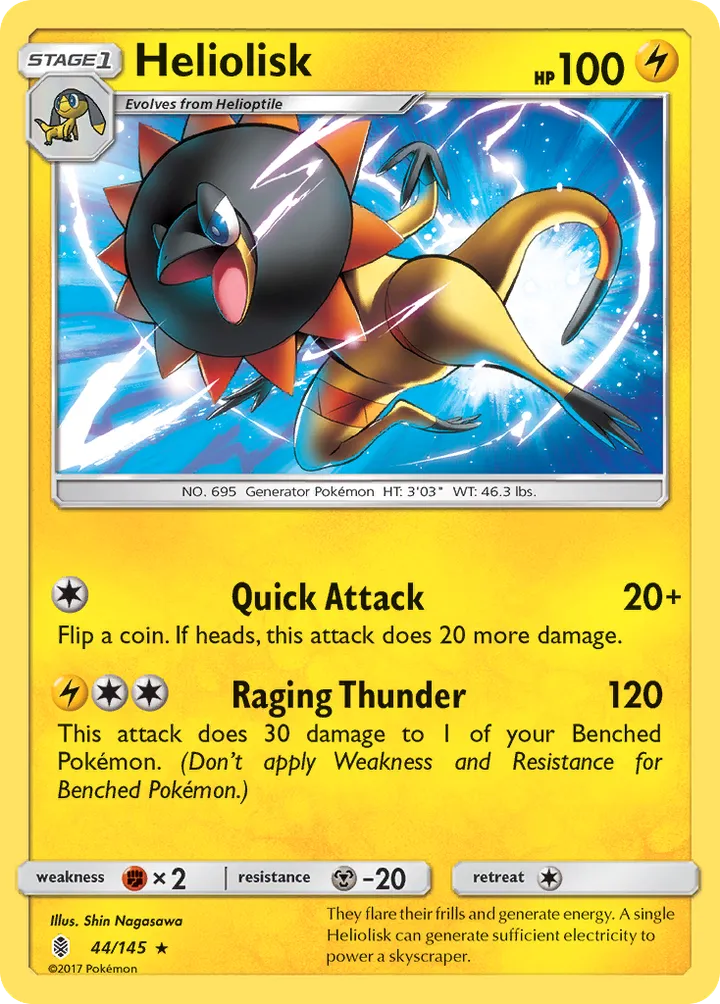 Sun & Moon—Guardians Rising 영어판 Heliolisk 44 카드 앞면