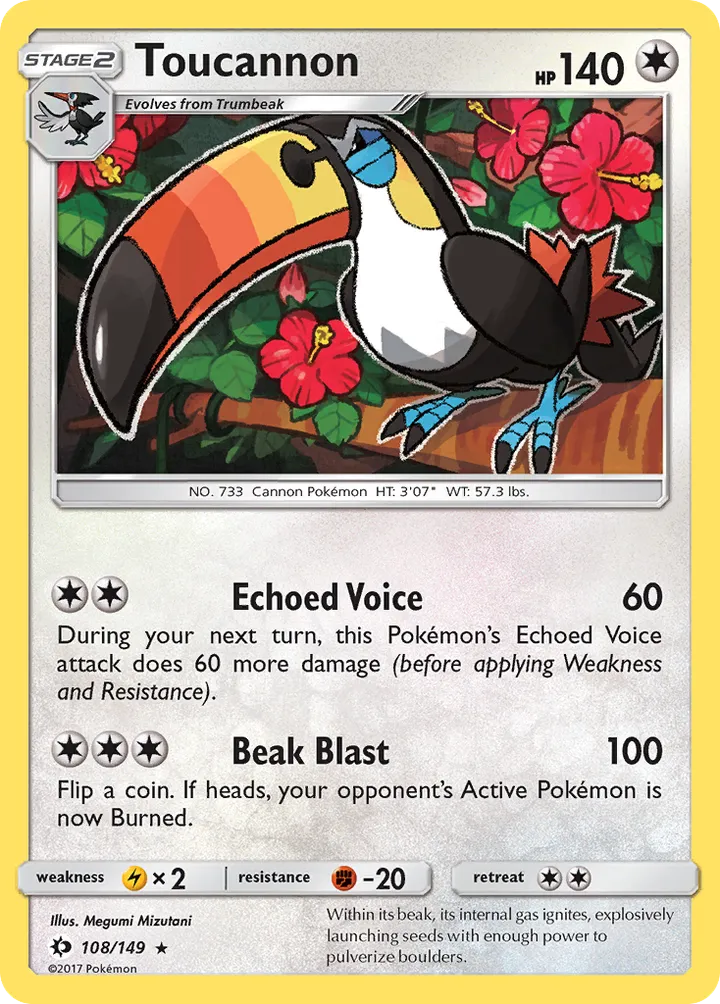 Sun & Moon 英語版 Toucannon 108 カード表面