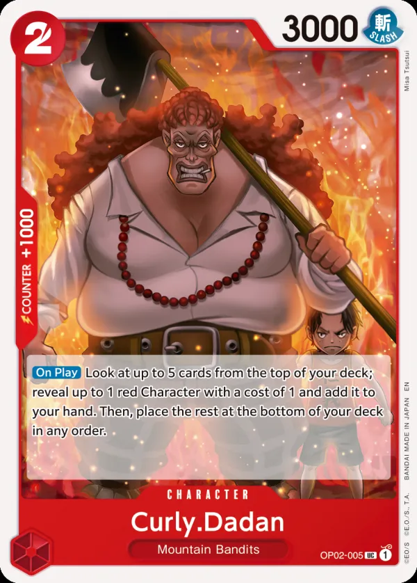Paramount War 英語版 Curly.Dadan OP02-005 · 再録 カード表面
