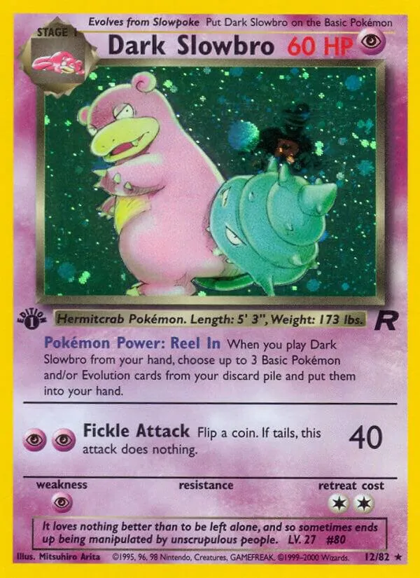 Team Rocket 영어판 Dark Slowbro 12 카드 앞면