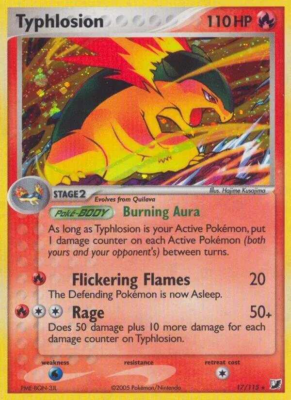 EX Unseen Forces 英語版 Typhlosion 17 カード表面