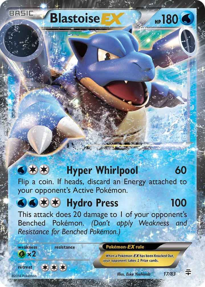 Generations 영어판 Blastoise-EX 17 카드 앞면