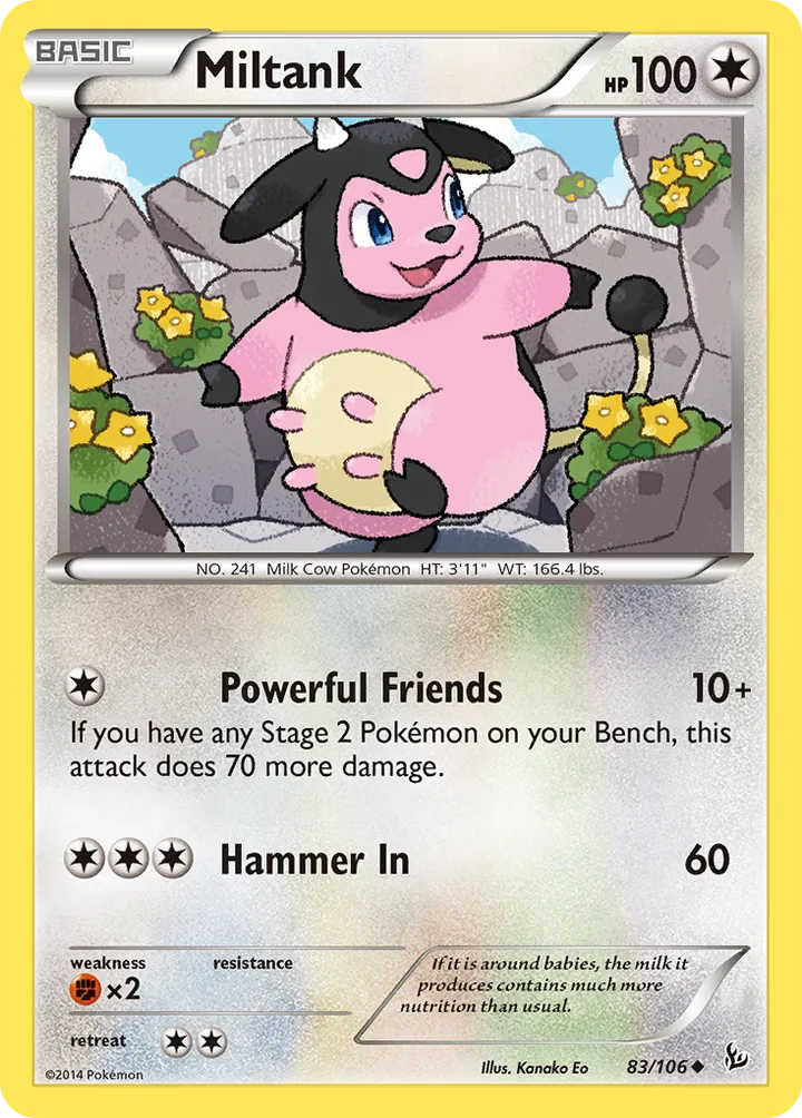 XY—Flashfire 英語版 Miltank 83 カード表面