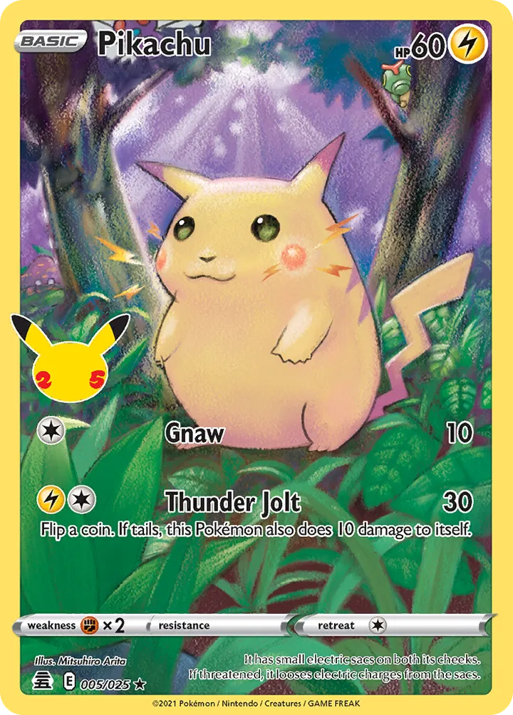 Celebrations 英語版 Pikachu 5 カード表面