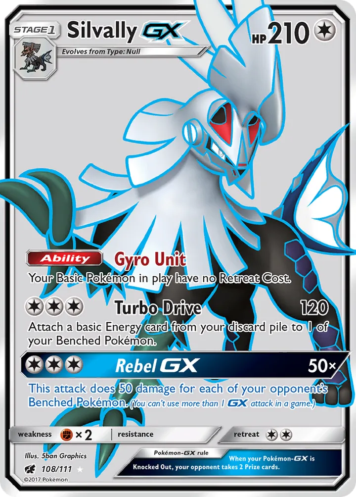 Sun & Moon—Crimson Invasion 英語版 Silvally-GX 108 カード表面