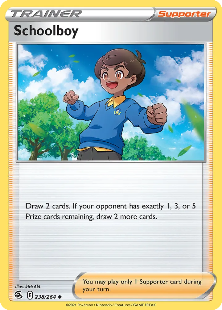 Front of Schoolboy 238, Sword & Shield—Fusion Strike English