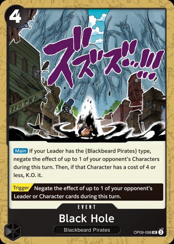 Emperors in the New World 영어판 Black Hole OP09-098 · 재록 카드 앞면