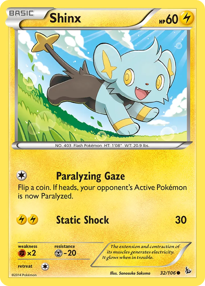 XY—Flashfire 영어판 Shinx 32 카드 앞면
