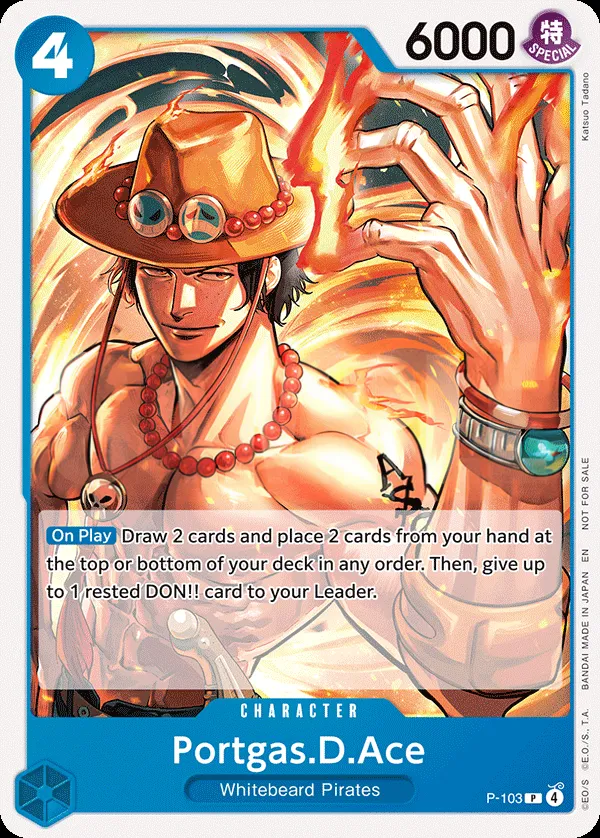 Promotion Cards 英語版 Portgas.D.Ace P-103 · パラレル カード表面