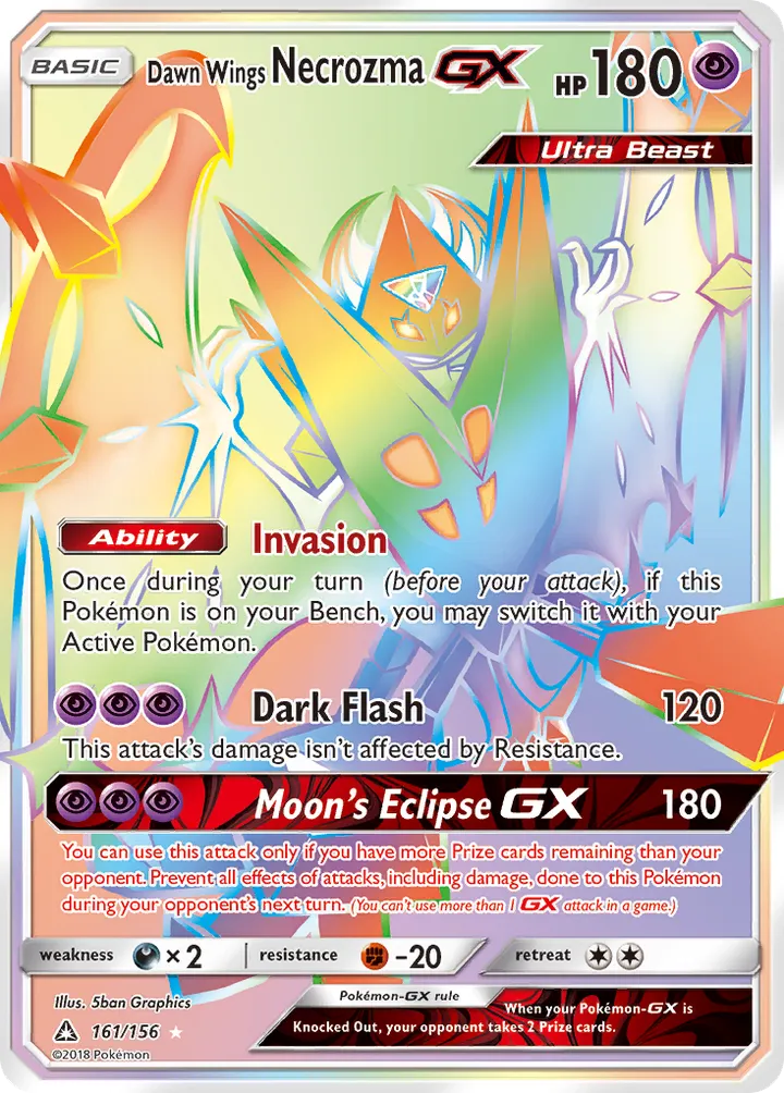 Sun & Moon—Ultra Prism 영어판 Dawn Wings Necrozma-GX 161 카드 앞면