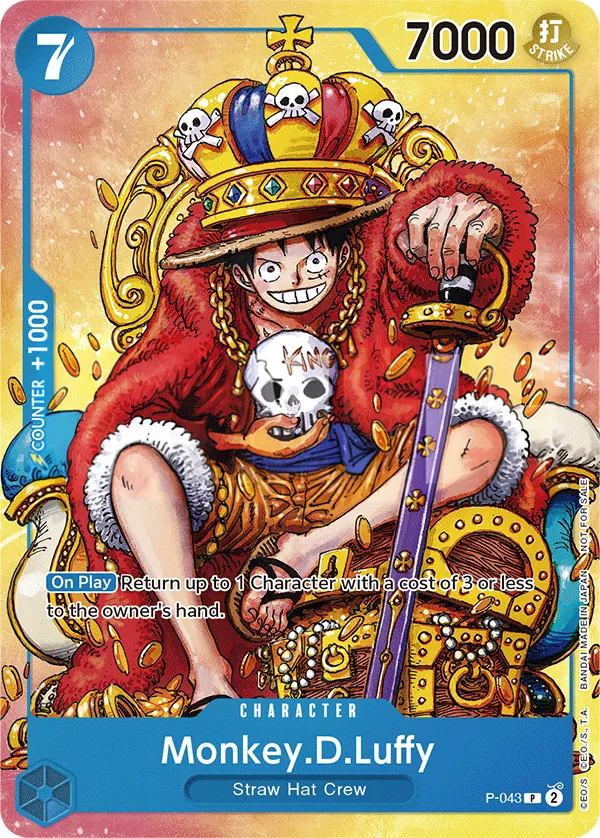 Front of Monkey.D.Luffy P-043, Promotion Cards English