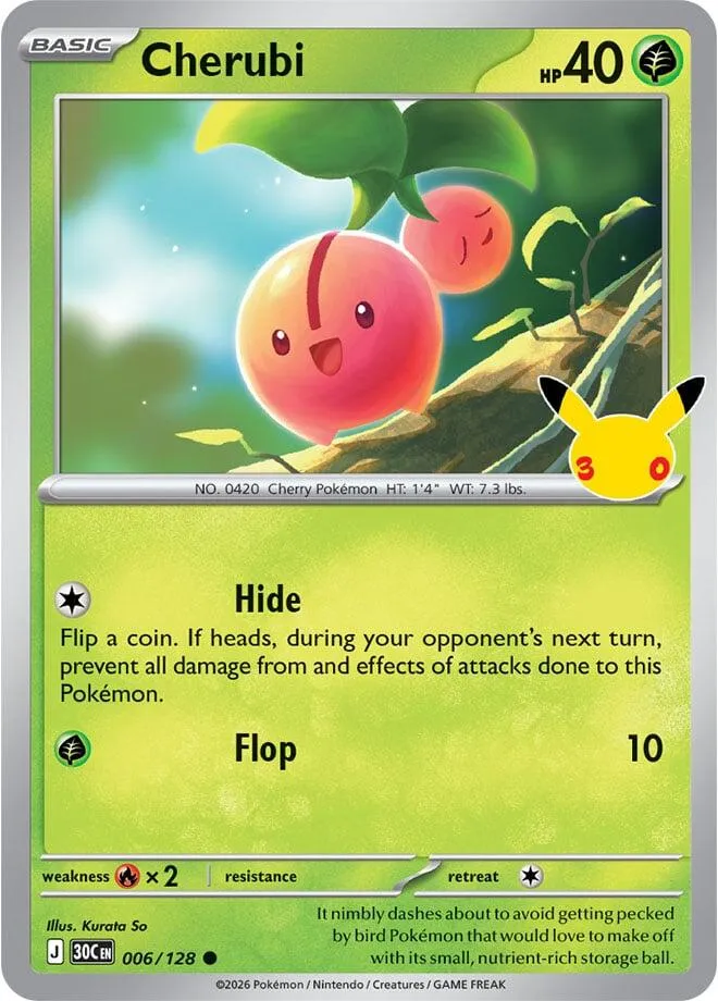 Pokémon TCG: 30th Celebration 英語版 Cherubi 6 カード表面